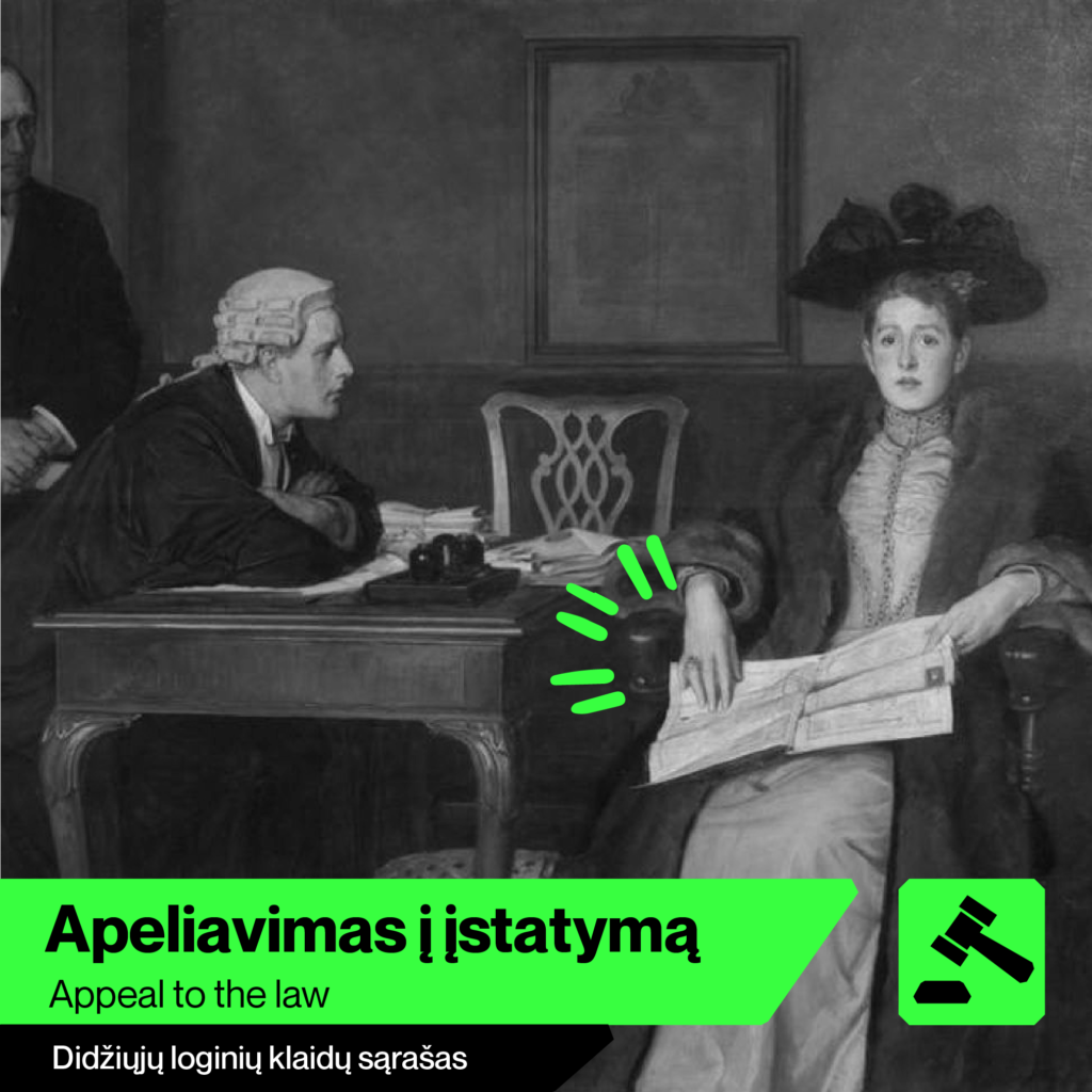 Apeliavimas į įstatymą - Didysis loginių klaidų sąrašas - Skeptikų draugija