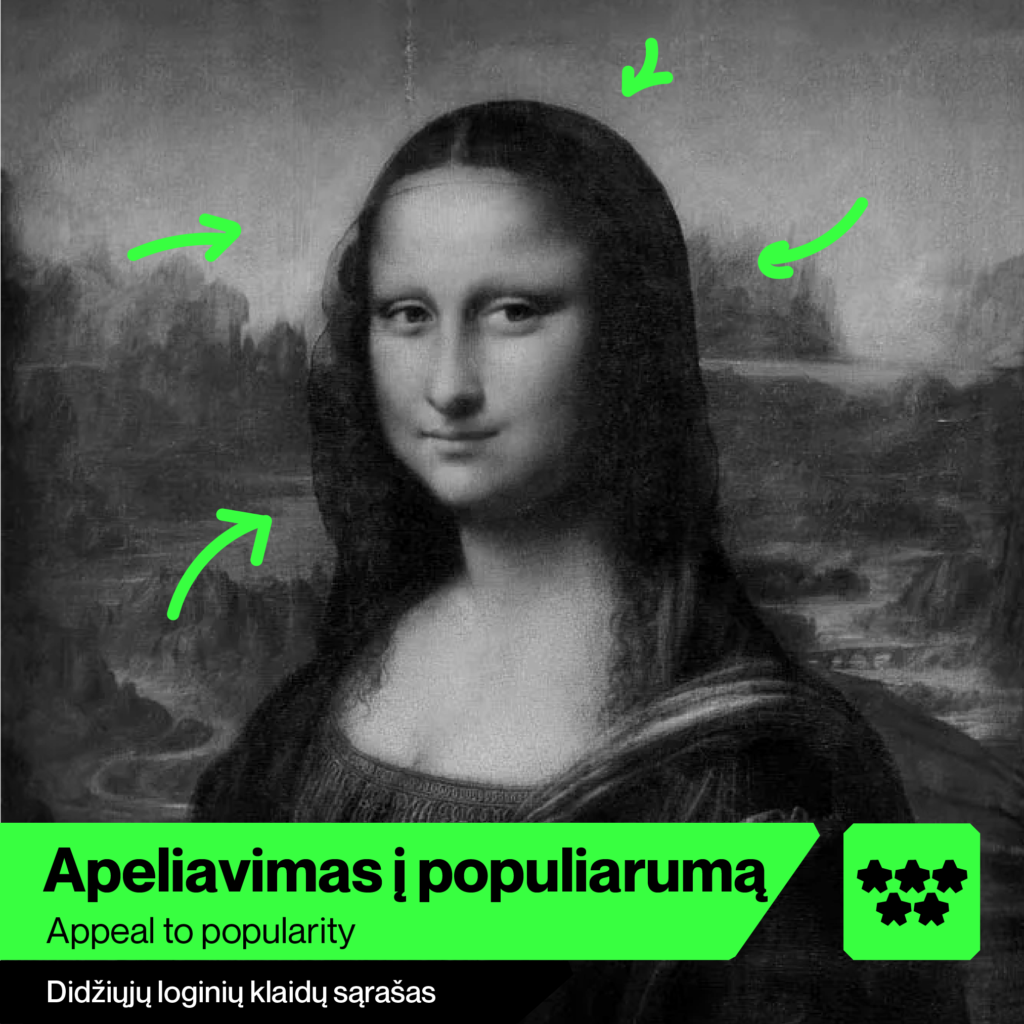 Apeliavimas į Populiarumą - Didysis loginių klaidų sąrašas - Skeptikų draugija