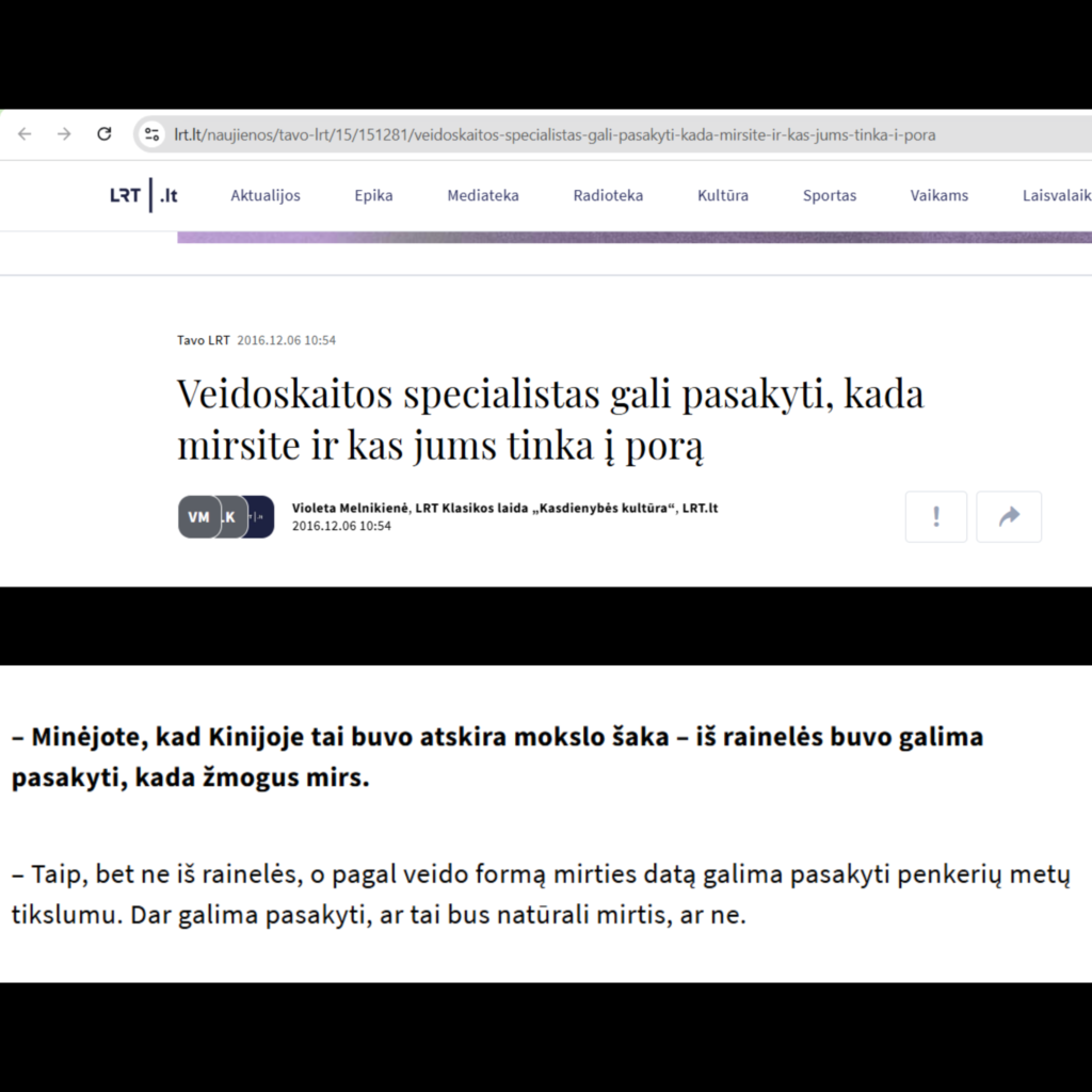 Veidoskaita Veidotyra - Žydrunas Sadauskas LRT